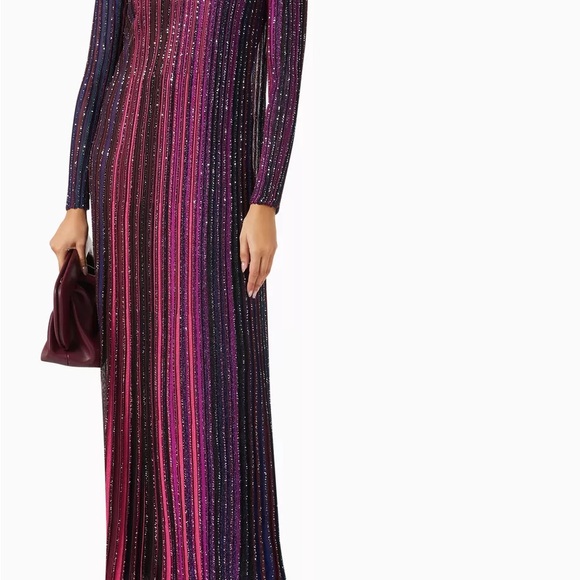 Missoni Multicolored Long Sleeve Knitted Lame Maxi Dress Size 40 - Picture 6 of 7